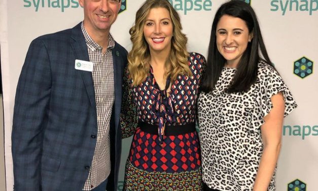 Synapse's Brian Kornfeld poses with Spanx CEO Sara Blakely at Synapse 2020.