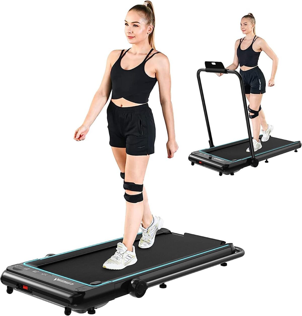 LIJIUJIA 2 in 1 Under Desk Foldable Treadmill
