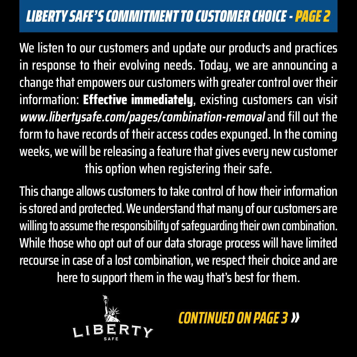 Liberty Safe PR response