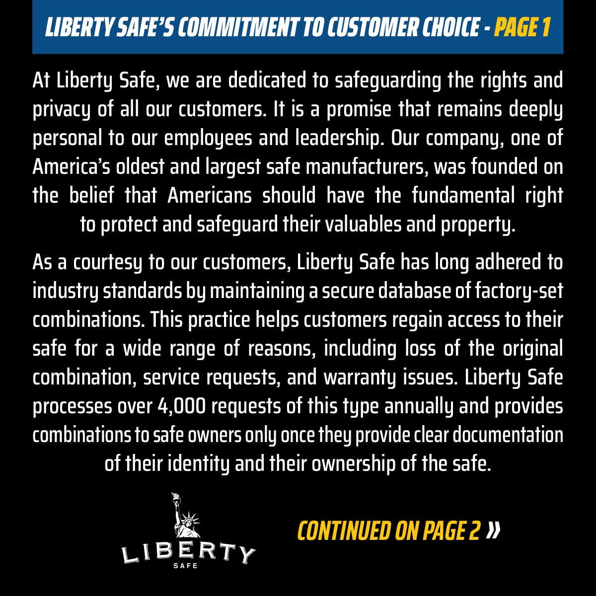 Liberty Safe PR response