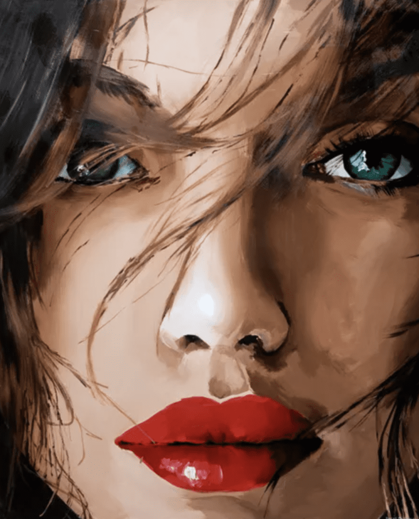 Daniel Maltzman original painting, "Real Girl". Copyright Infringement monitored by ATO Platform.