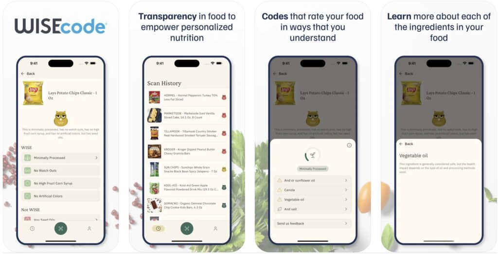 The WISEcode app answers key questions such as whether their food is ultra-processed, contains seed oils or potentially harmful ingredients, or is truly all-natural.