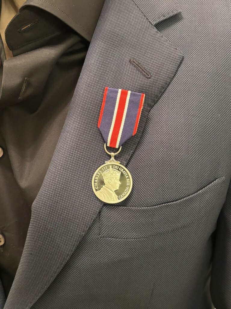Jay Rosenzweig received the The King Charles III Coronation Medal — awarded by the Government of Canada to individuals who have made significant contributions to their communities, Canada, or the Crown.