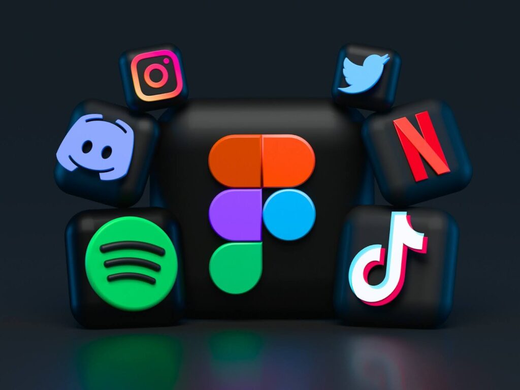 A visually striking 3D rendering of social media platform icons, including Instagram, TikTok, Twitter, Discord, and Spotify, symbolizing the power of digital marketing for growing a home-based wellness business. Entrepreneurs can leverage these platforms to promote Sisel International's health products and expand their reach in 2025.