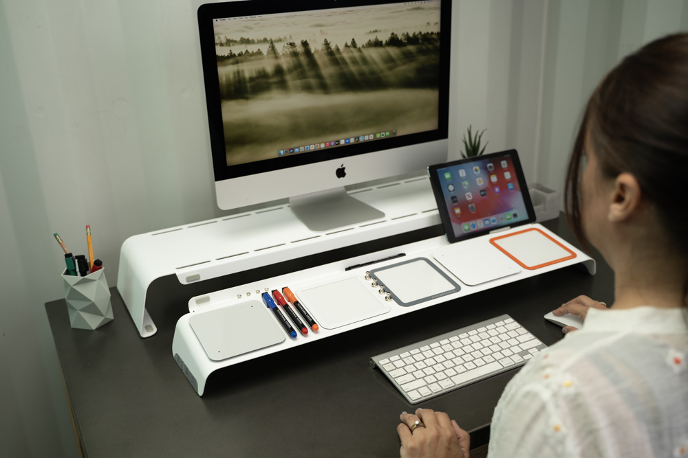 White Dashboard Desk Organizer by FluidStance