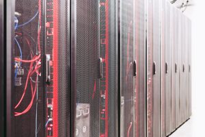 Server racks and cabling in a data center