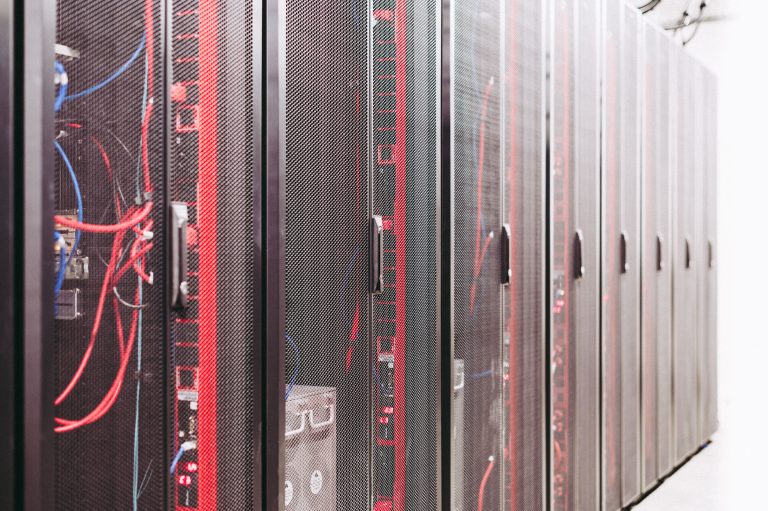 Server racks and cabling in a data center