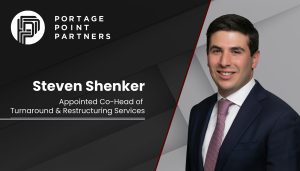 Steven Shenker of Portage Point Partners, appointed Co-Head of Turnaround and Restructuring Services, in a business suit.
