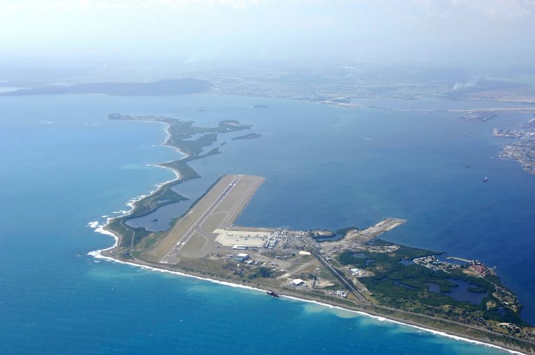Kingston Harbour and the Palisadoes peninsula in Jamaica