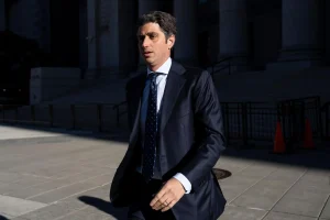 Josh Wander, co-founder of 777 Partners, walks outside a federal courthouse in New York