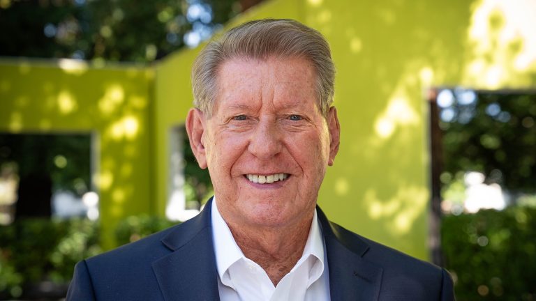 Portrait of Sacramento arts advocate Dennis Mangers outdoors